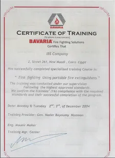 Fire Fighting Solutions Certificate